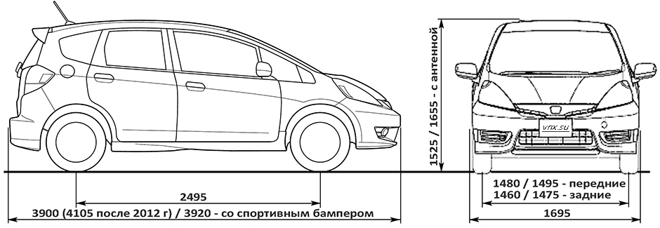 Honda fit чертеж