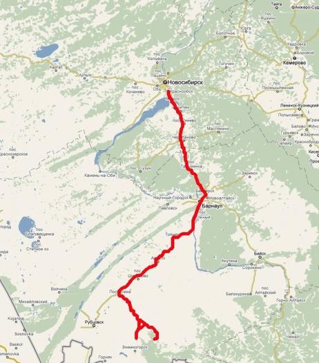Новосибирск барнаул маршрут на машине карта