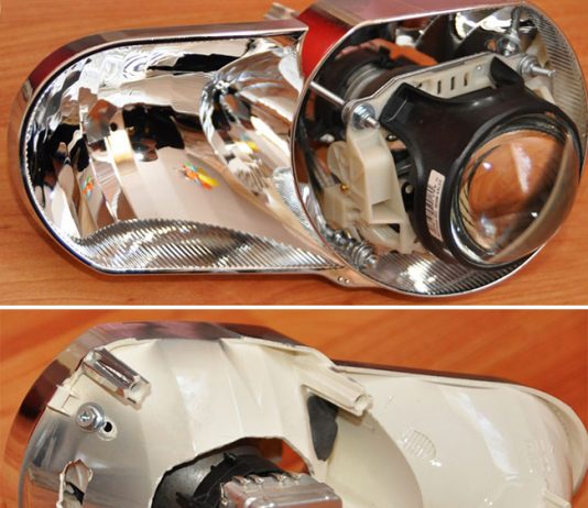 Этапы установки биксеноновых линз в фары автомобиля