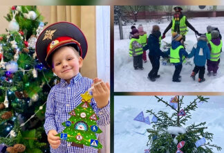 В Великом Новгороде уголки безопасности образовательных организаций пополнились оригинальными ПДД-ёлками