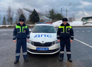 Две пожилые супружеские пары из Санкт-Петербурга поблагодарили новгородских автоинспекторов за помощь на дороге в сильный мороз