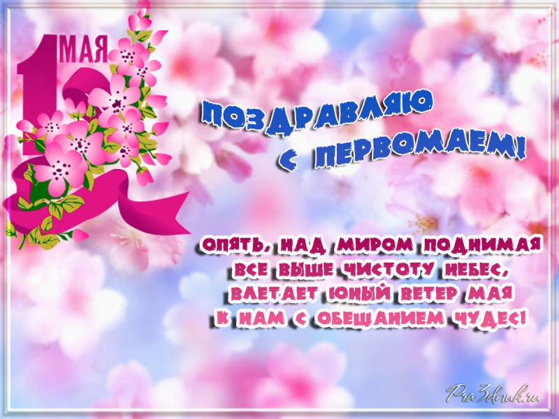 
Короткие поздравления с 1 мая в стихах                
