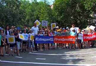 На бульваре Детства в Тюмени появилась автоплощадка по обучению детей правилам дорожной безопасности