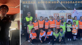 Руководитель Госавтоинспекции Кабардино-Балкарии провел для школьников практические занятия в автобусе-тренажере «Школа дорожной безопасности»