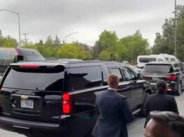 На этих машинах приехала российская делегация на саммит на Аляске. Фото